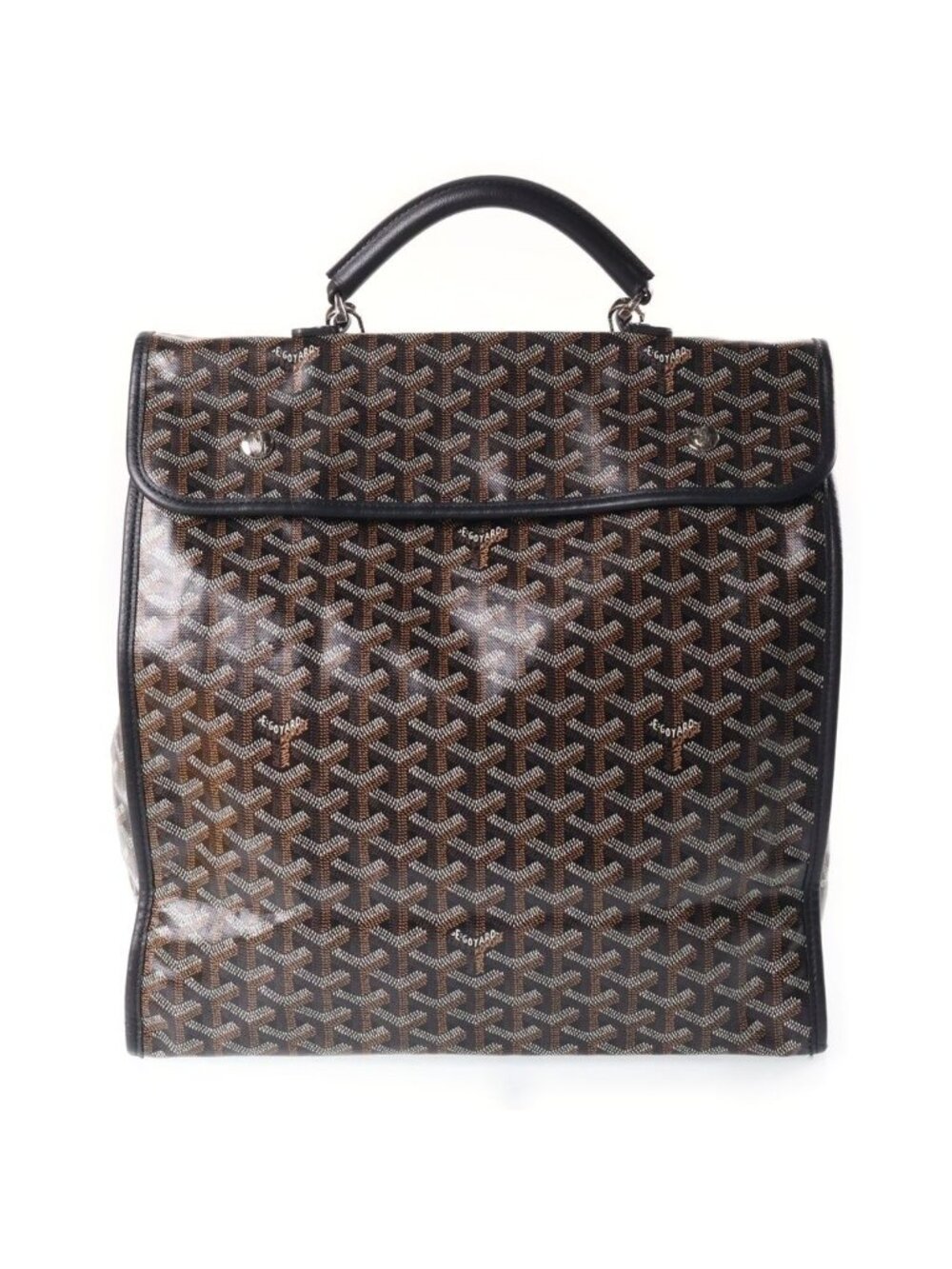 Goyard Saint Leger Backpack Leather Black Brown